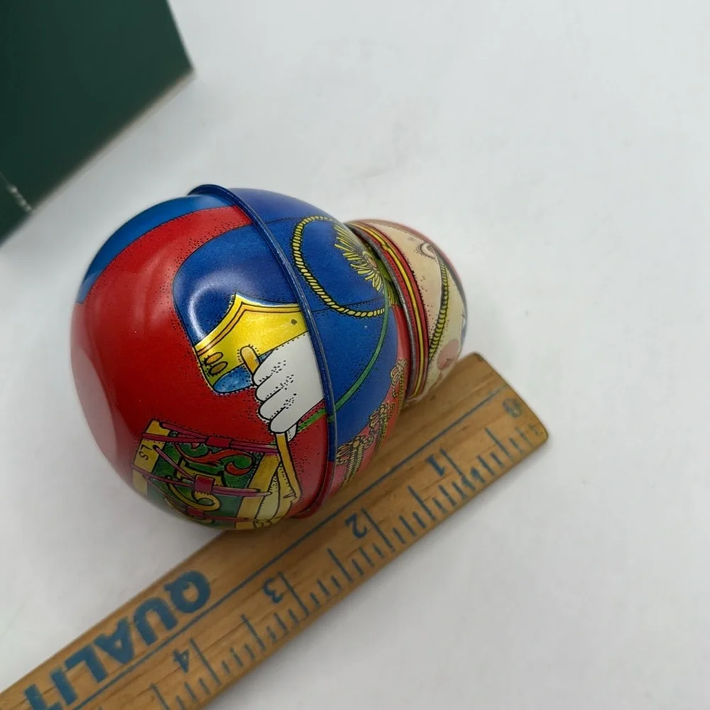 Vintage Hallmark Jolly Wolly Soldier Keepsake Christmas Ornament Tin Container